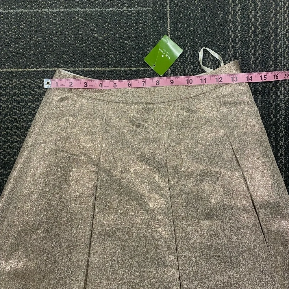 NWT Kate Spade Ariella Metallic Pleated Skirt-California Calling Size 4